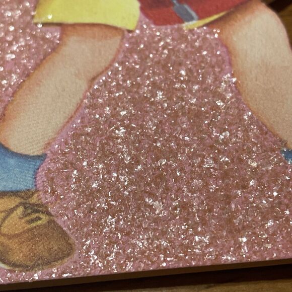 Vtg Rust Craft Easter Greeting Card Brother Mica Glitter Die Cut 1950s - Picture 3 of 10